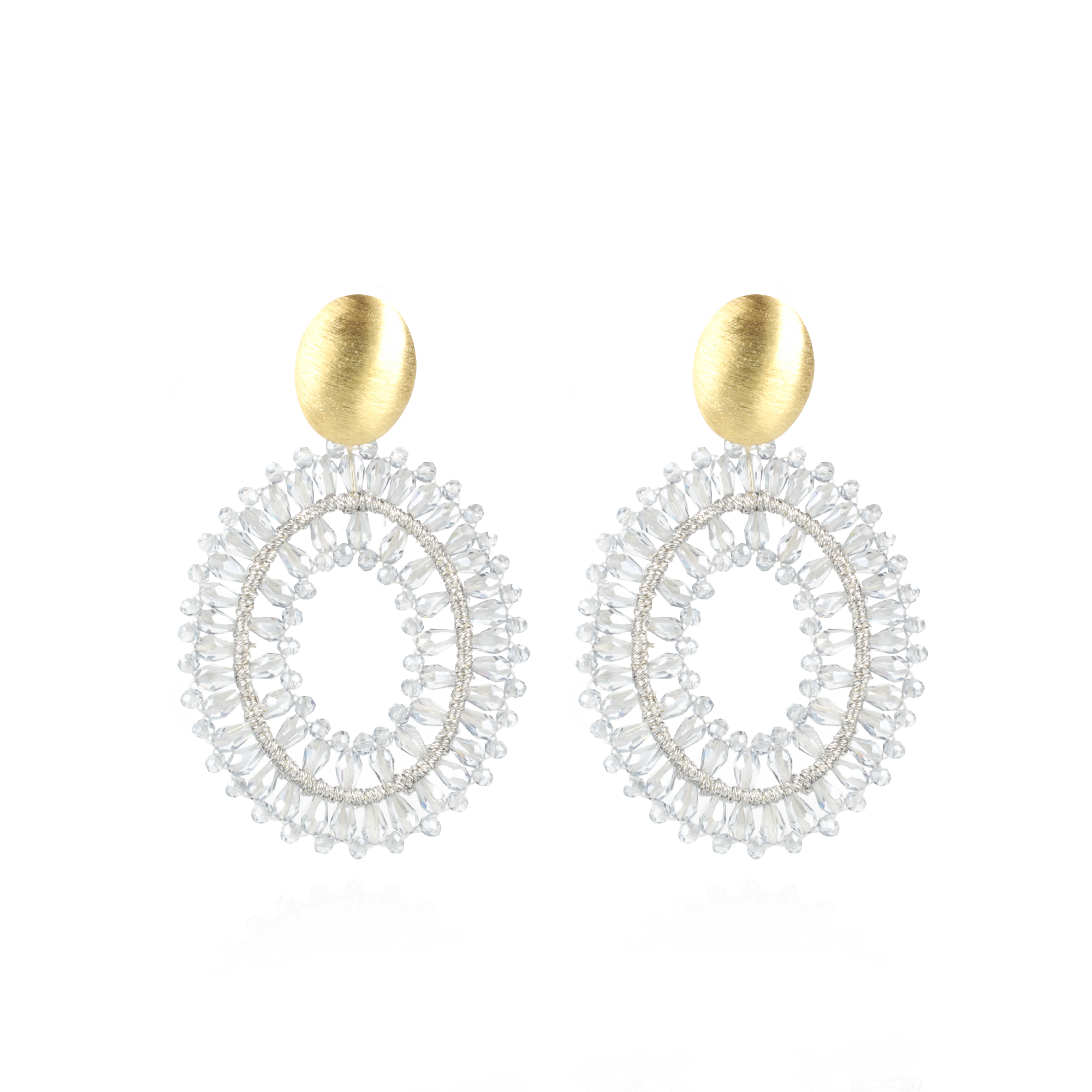 Ice Blue Earrings Noa Silk Double Stones