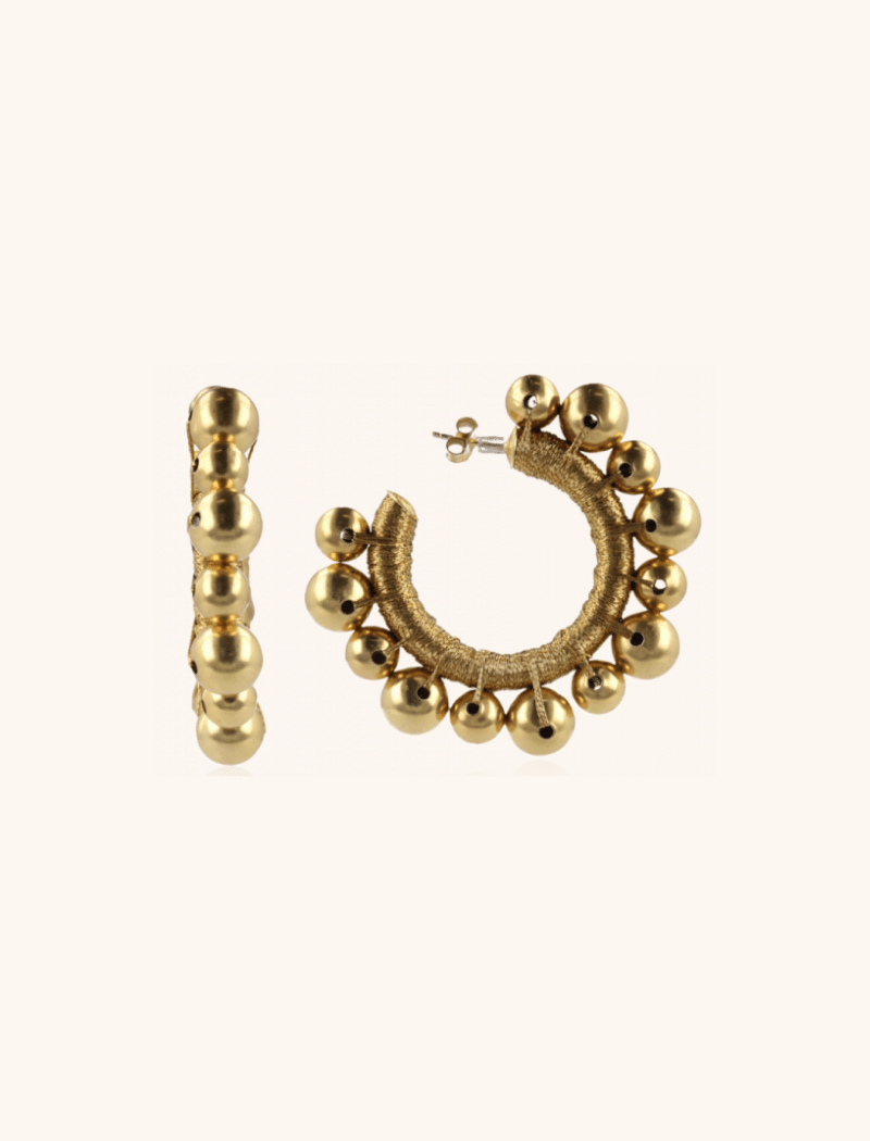 Gold colored Earrings Door Ball Creole M