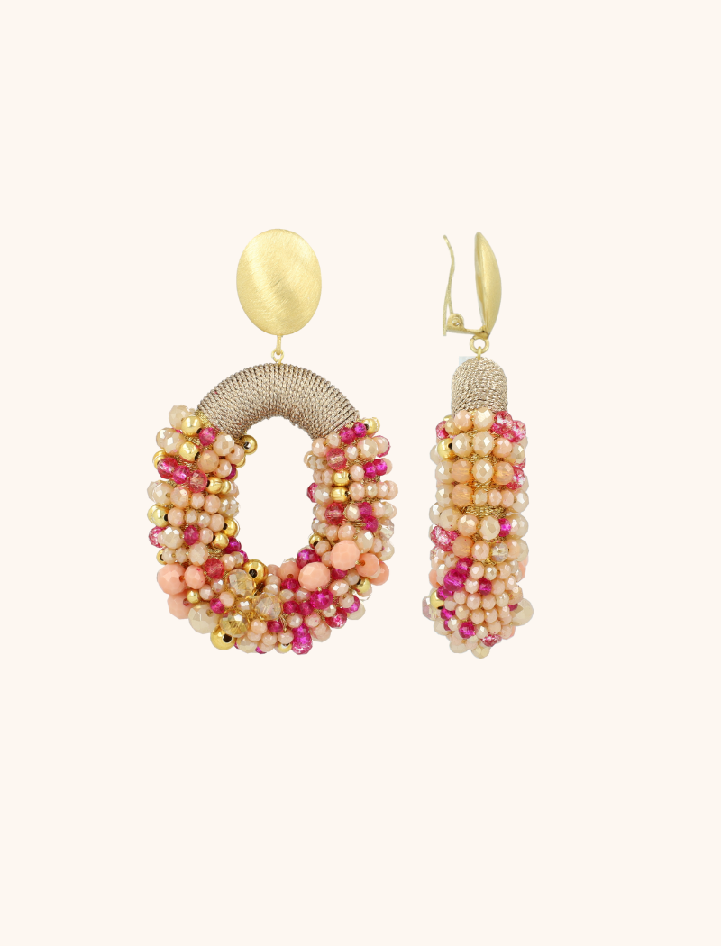 Fuchsia Tangerine Oorbellen Opheilia Combi Ovaal Llott-theme.productDescriptionPage.SEO.byTheBrand