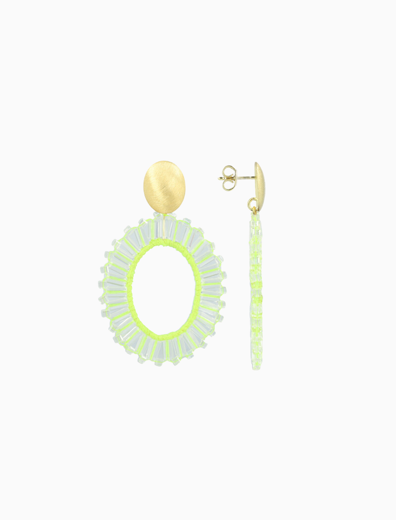 Lime oorbellen Naomi ovaal M tonal