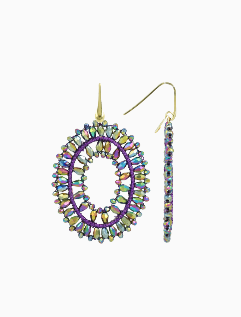 Disco Purple Earrings Noa Oval L