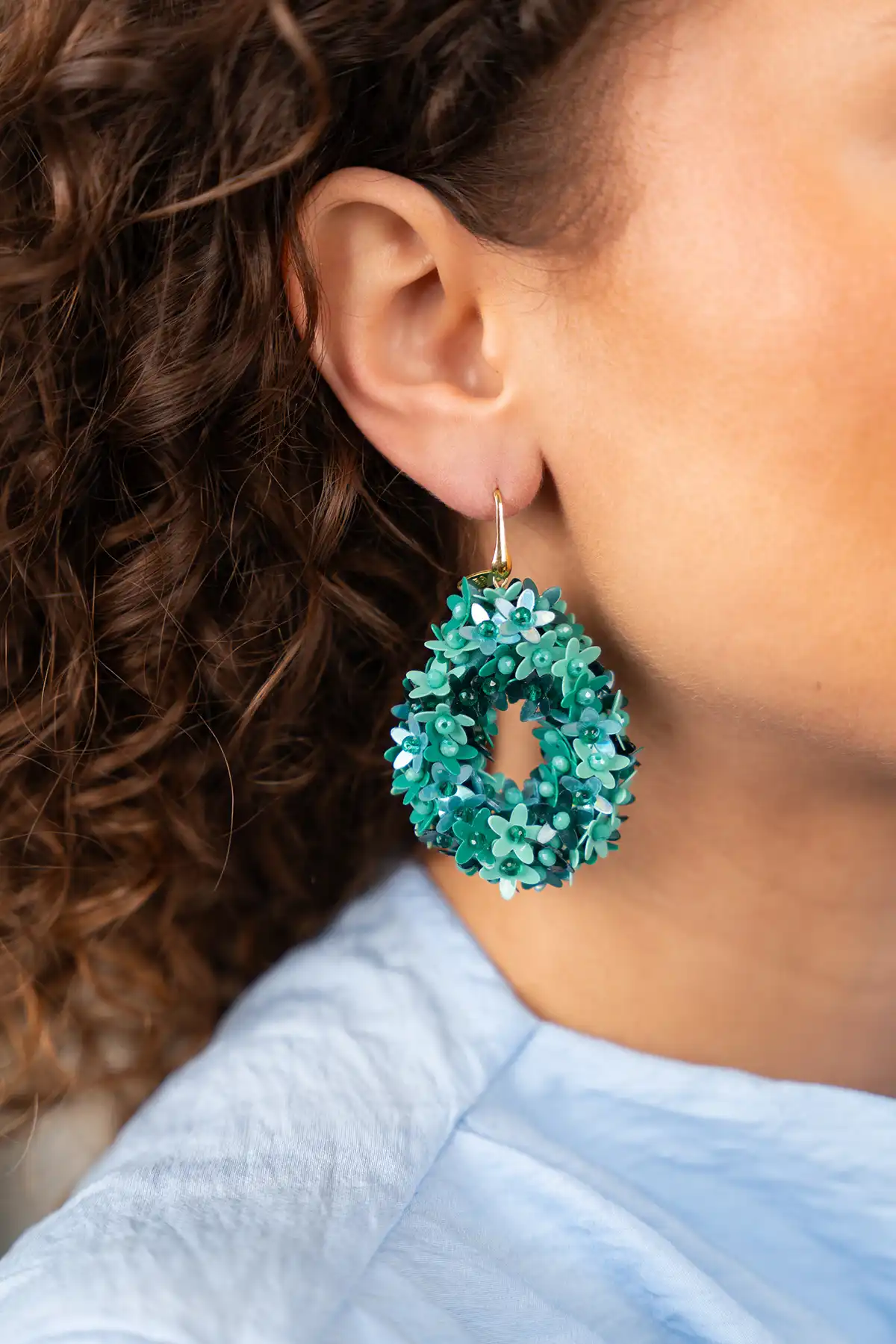 Turquoise Oorbellen Amal Flower Drop Llott-theme.productDescriptionPage.SEO.byTheBrand