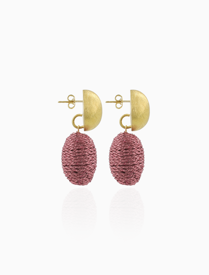 Roze Oorbellen Threated Drop L Bee