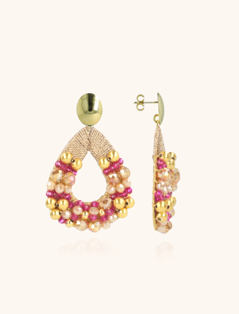 Fuchsia Tangerine Earrings Claar Combi Drop S