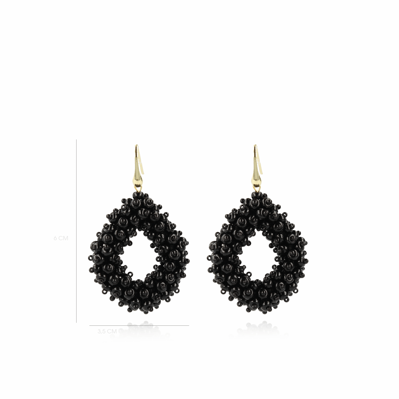 Schwarze Ohrringe Holly mit Doppelstein-Glasperlen Ace Llott-theme.productDescriptionPage.SEO.byTheBrand