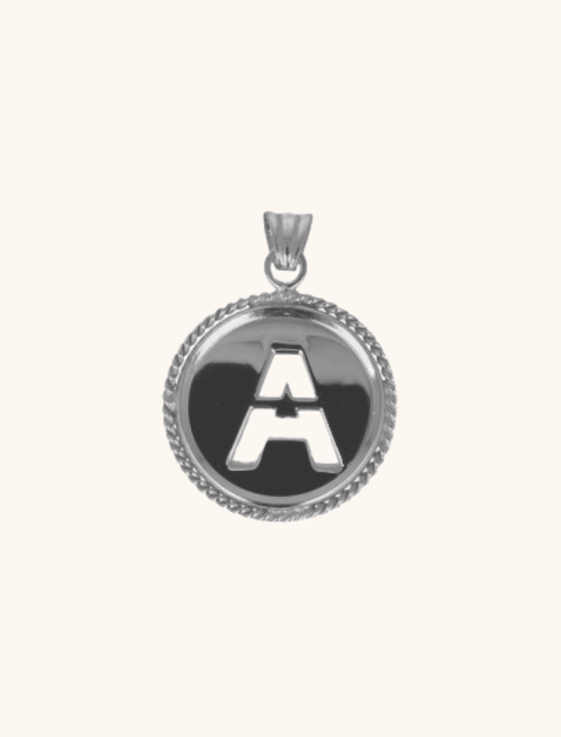 Silver Initial Medallion pendant