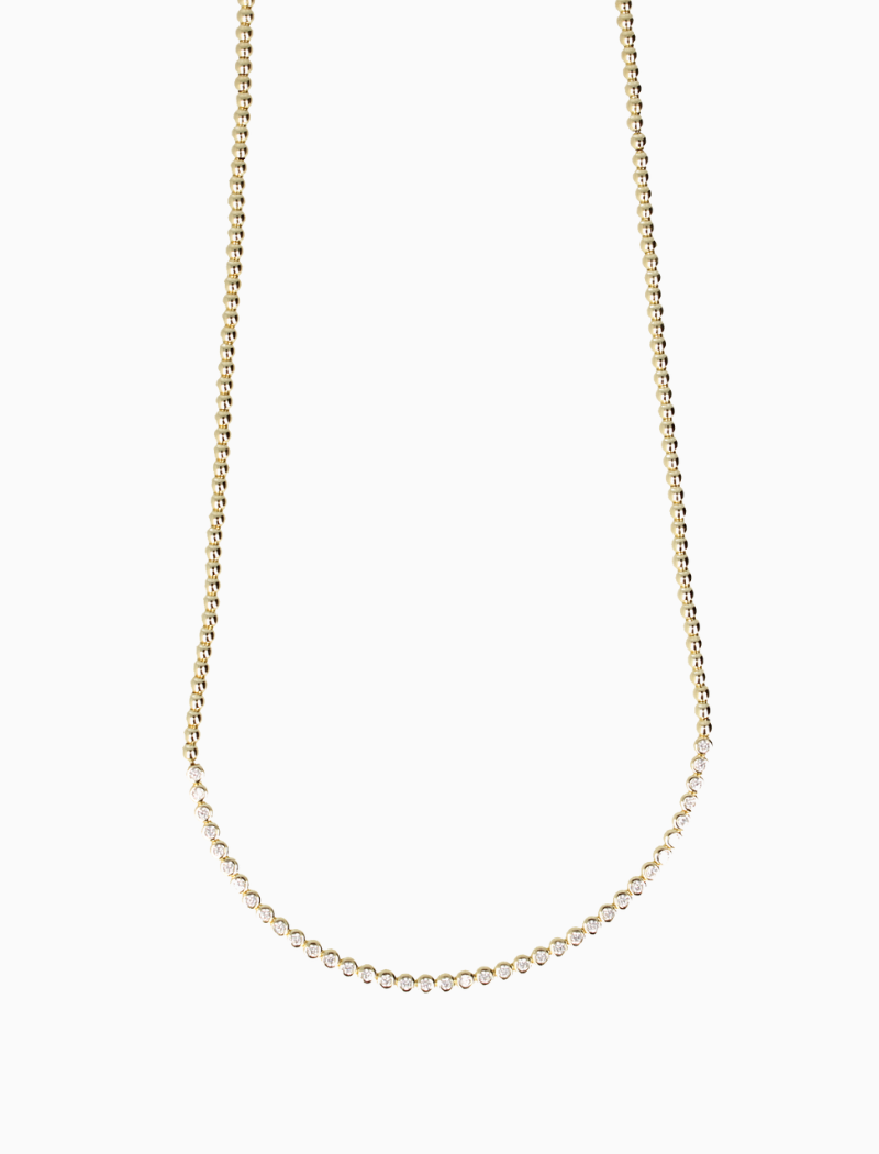 Eingefasste Zirkonia-Tennis-Kristallkette