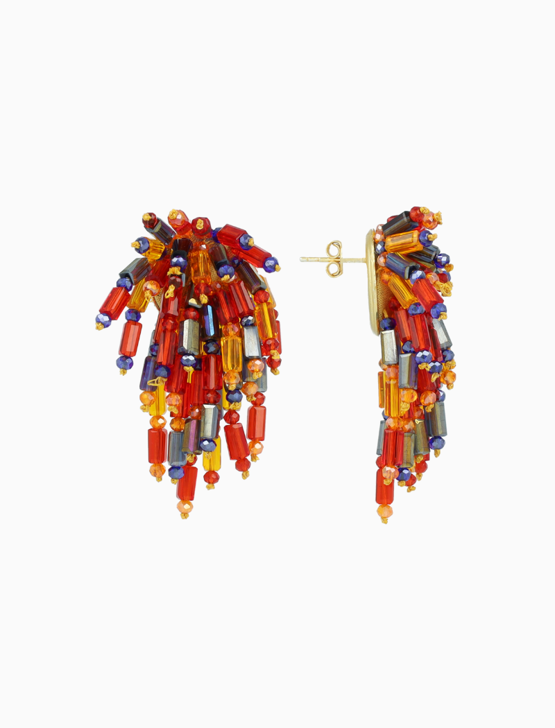 Orange Earrings Laura Tube Waterfall M