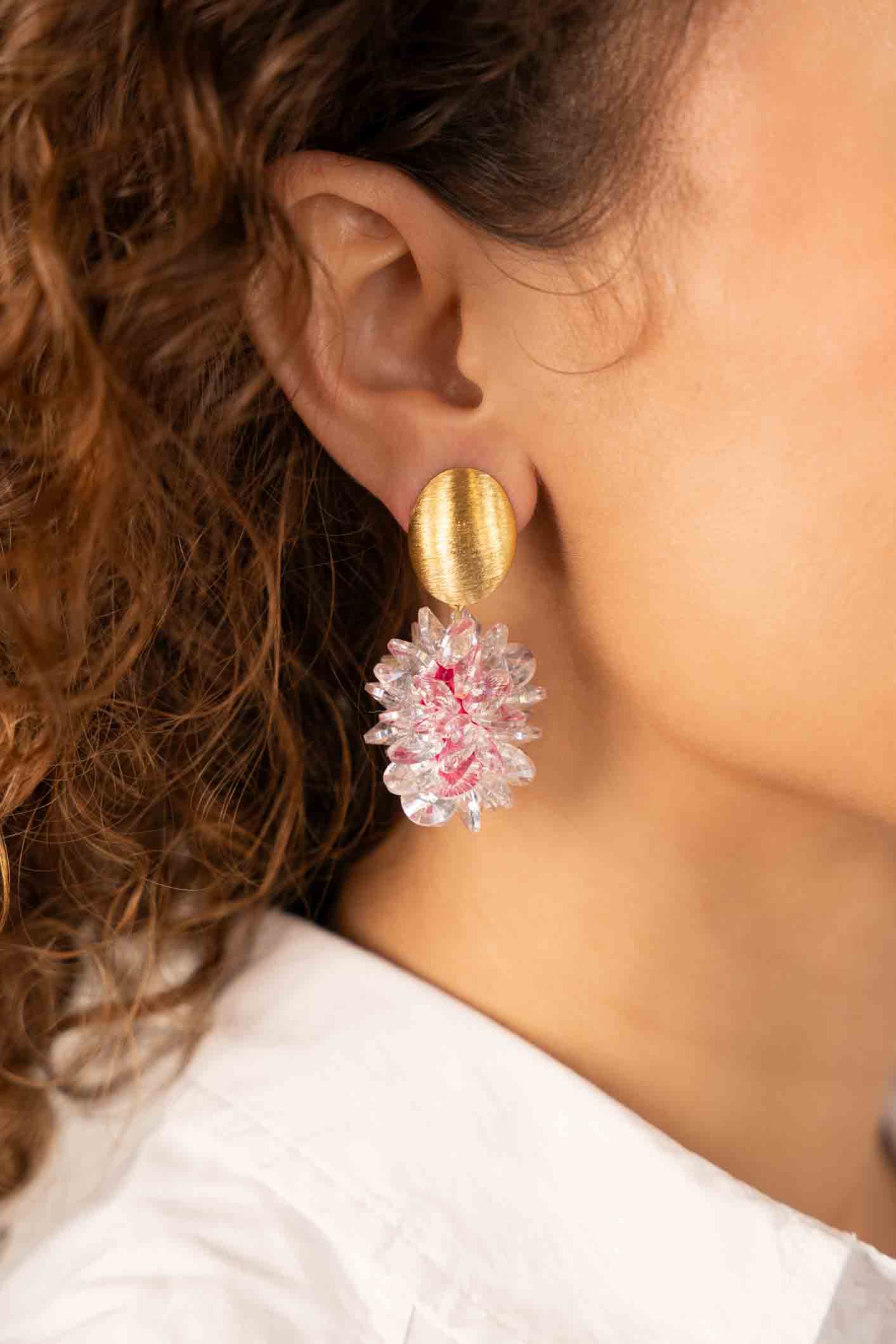 Pink Earrings Sam Oval Crystal Sequinslott-theme.productDescriptionPage.SEO.byTheBrand