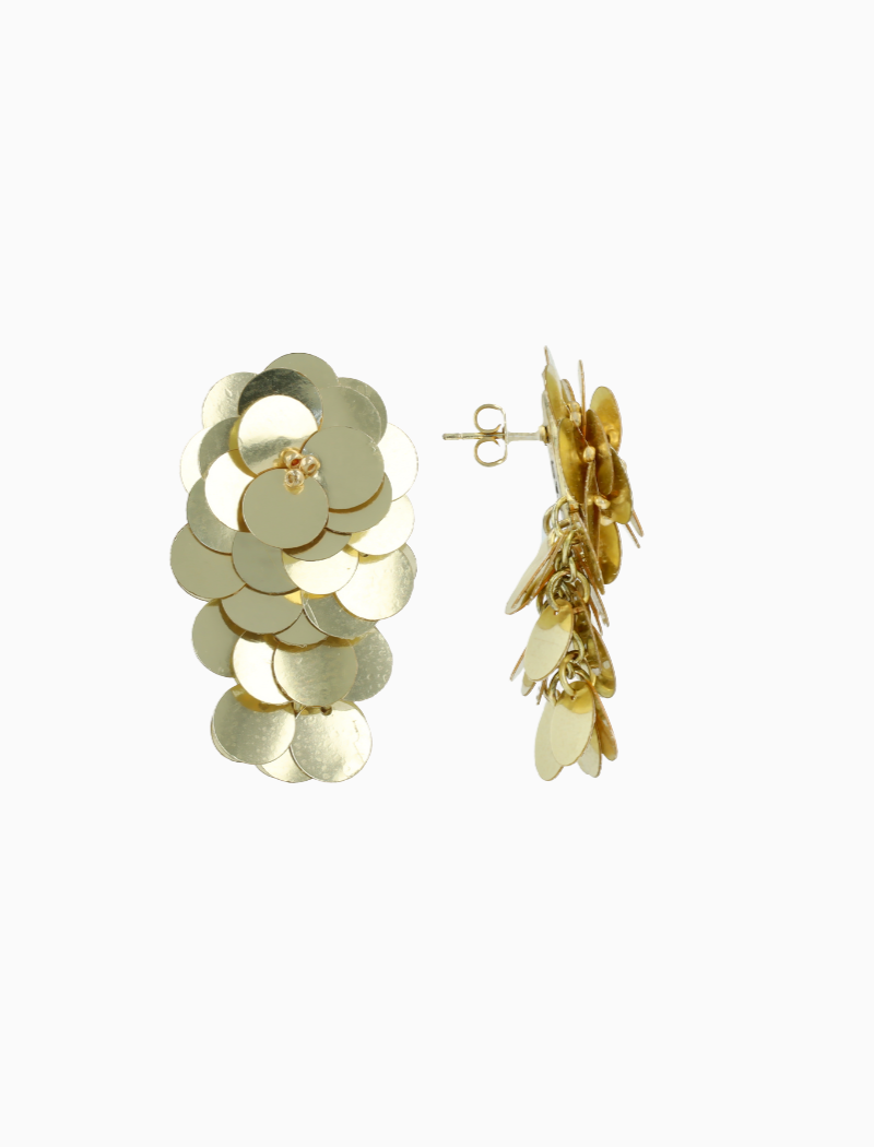 Gouden Sequin Oorbellen Waterfall M