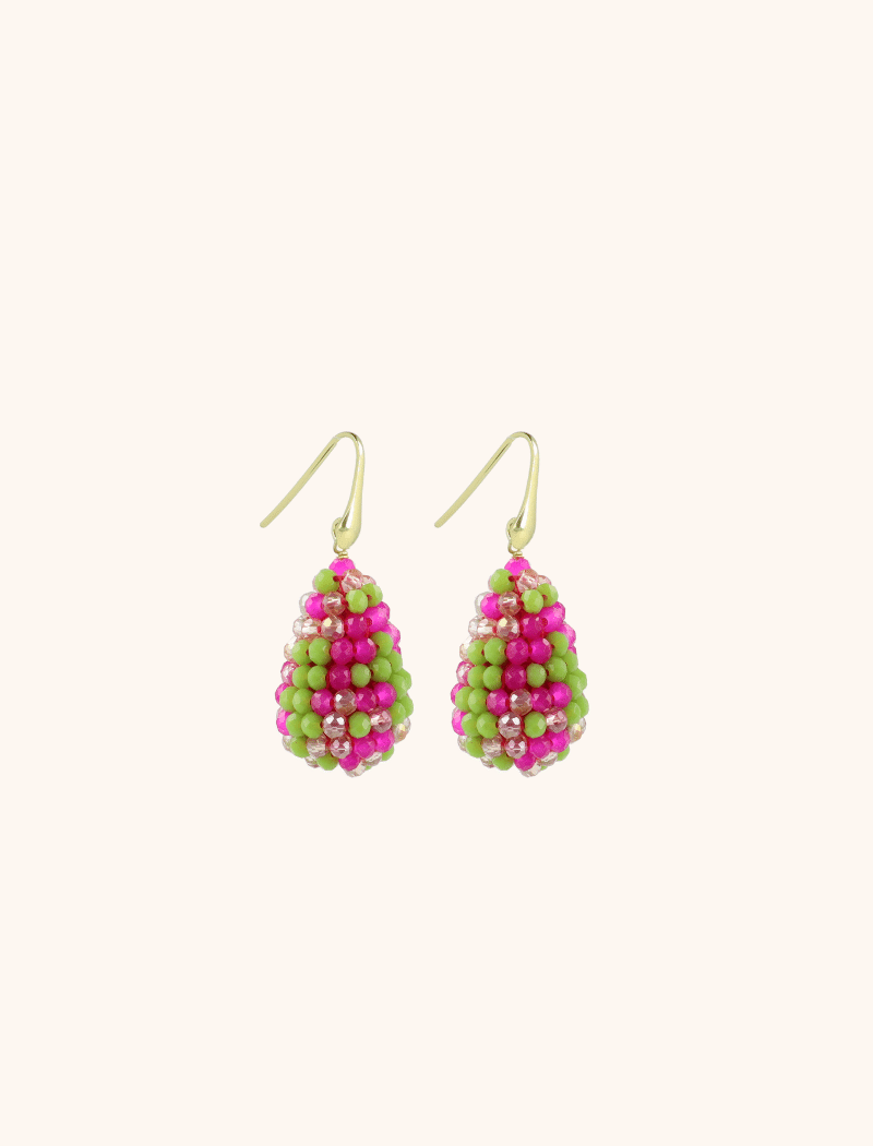 Fuchsia Lime Earrings Amy Cone XS