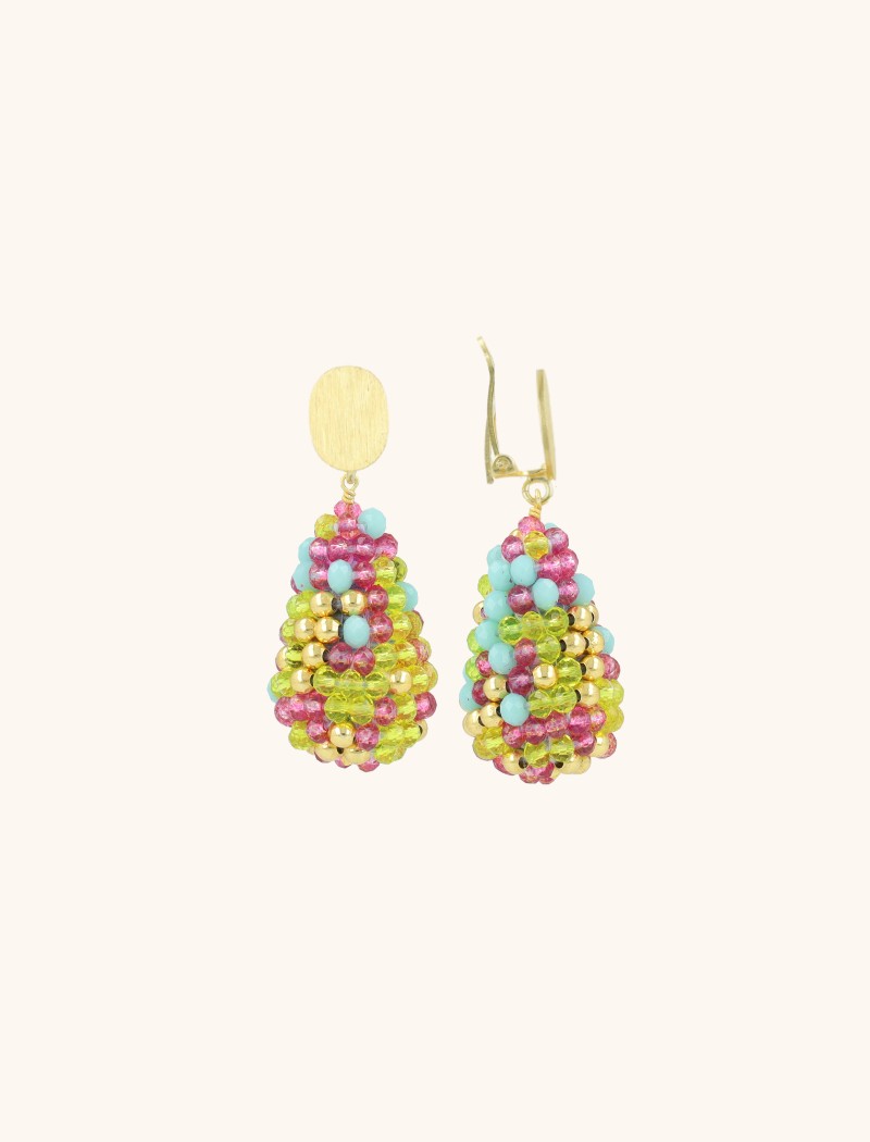 Aquamarin Mix Gold-Ohrringe Amy Cone S Clip