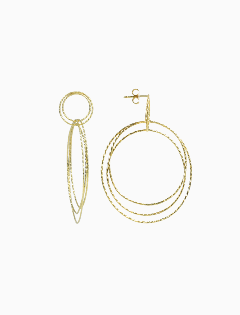 Classic oorbellen triple hoops glow L