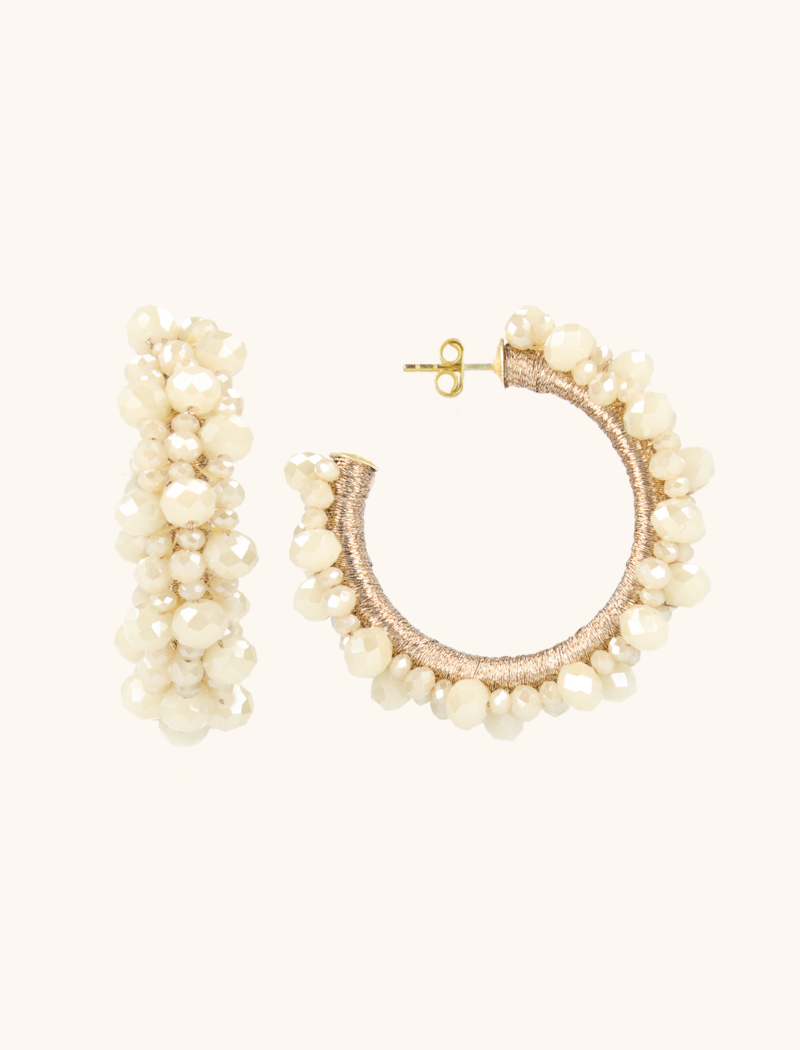Beige Oorbellen Brecht Glassberry Creool