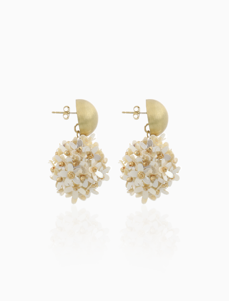 Beige Gold Ohrringe Daisy Globe M Flower