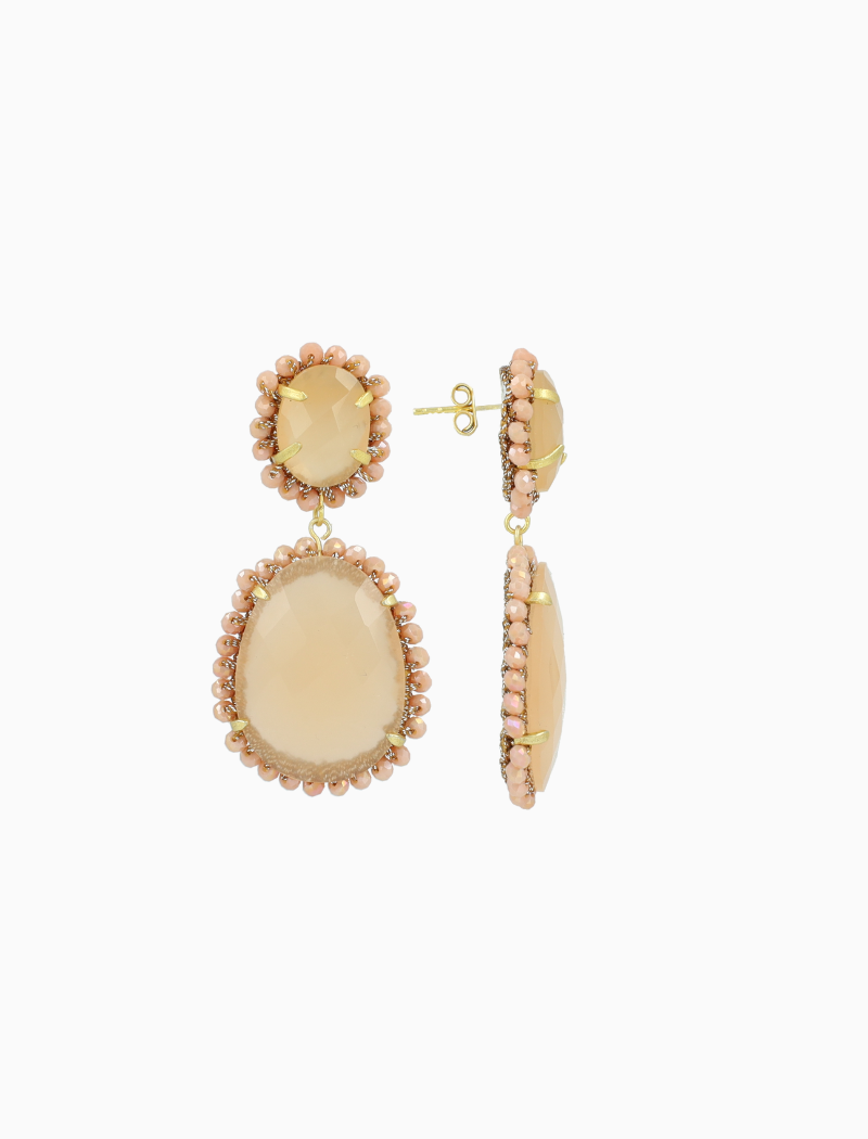 Coral Oorbellen Bodine Pendant Double L