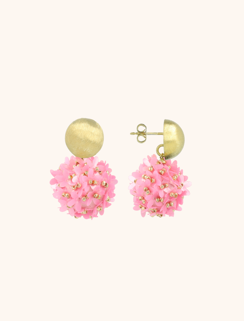 Pink Earrings Daisy Globe M Flower