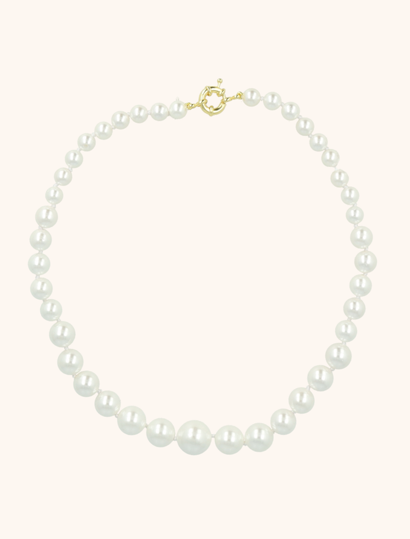 Round Pearl Necklace Small to Big