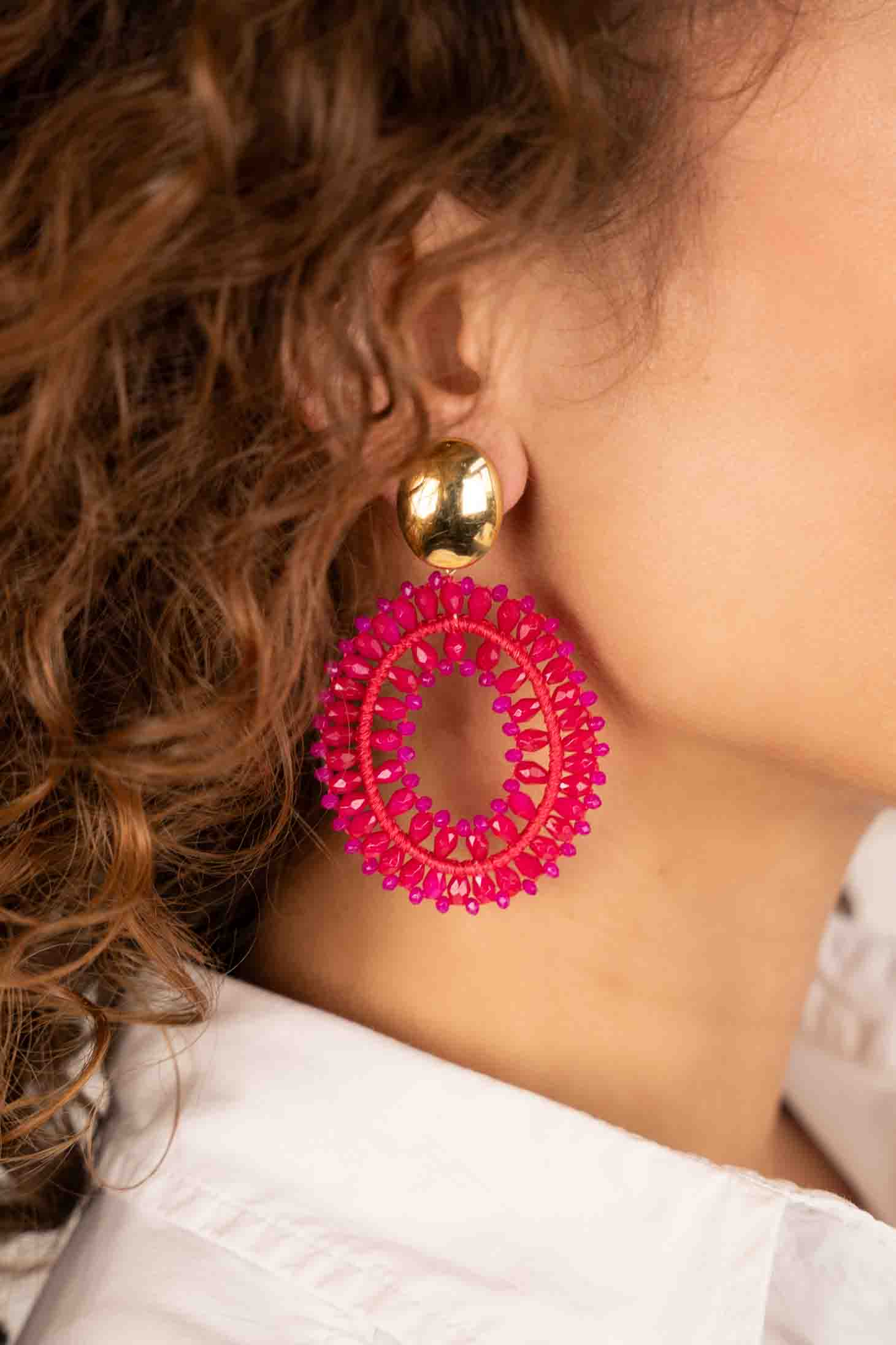 Fuchsia Oorbellen Noa Ovaal Dubbel Llott-theme.productDescriptionPage.SEO.byTheBrand