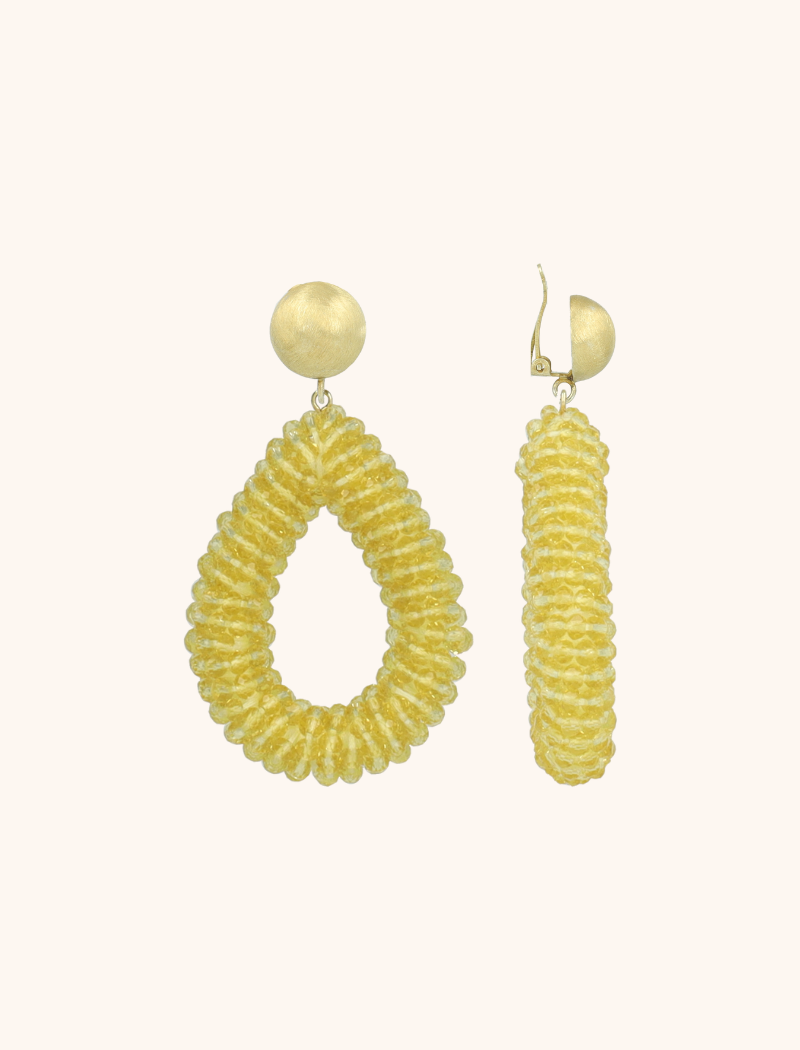 Yellow Earrings Berry Drop L Clip