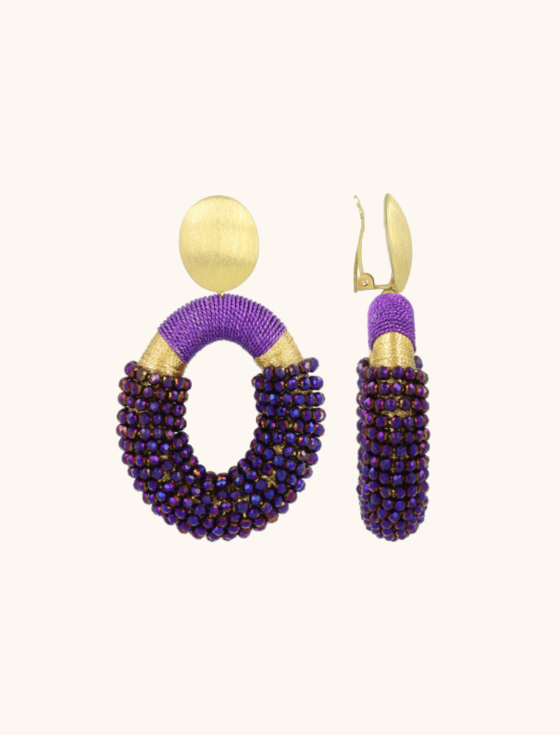 Metallic Purple Oorbellen Yara Combi Oval L Cliplott-theme.productDescriptionPage.SEO.byTheBrand