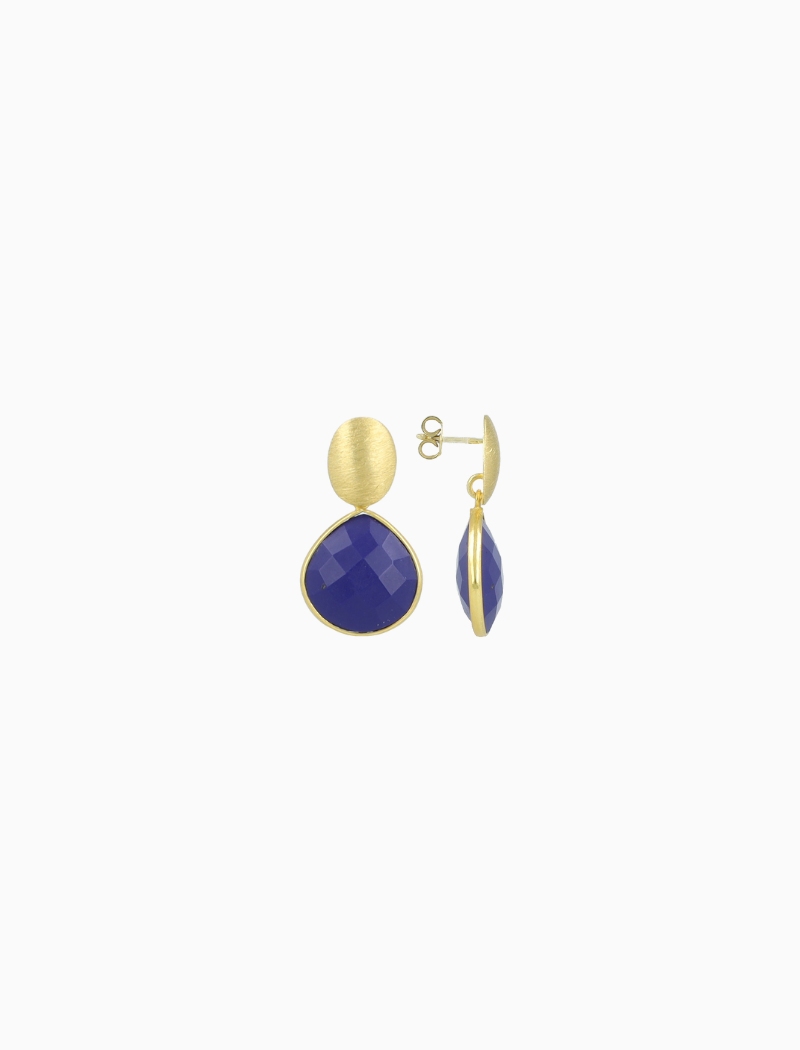 Blaue Ohrringe Round Framed Drop Leni