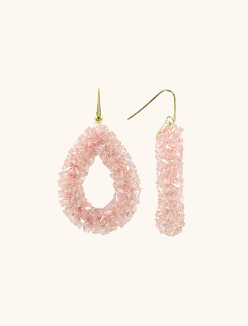 Pink Earrings Marieke Drop L Raw