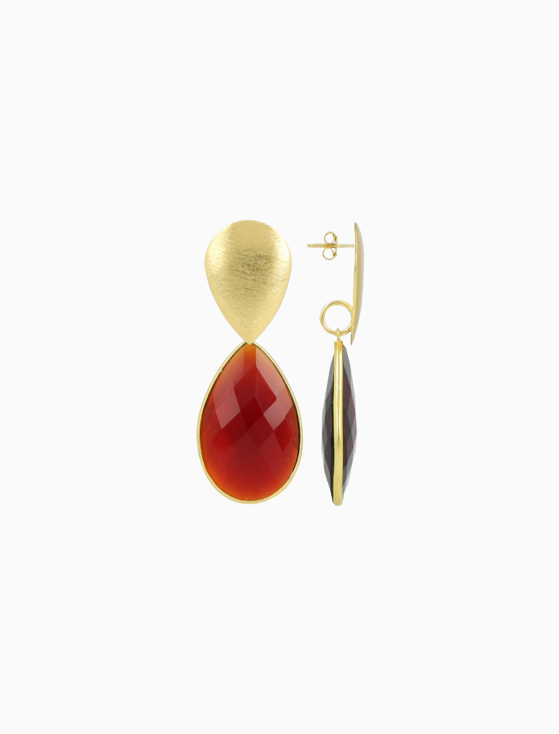 Rote Ohrringe Framed Drop XL Rae