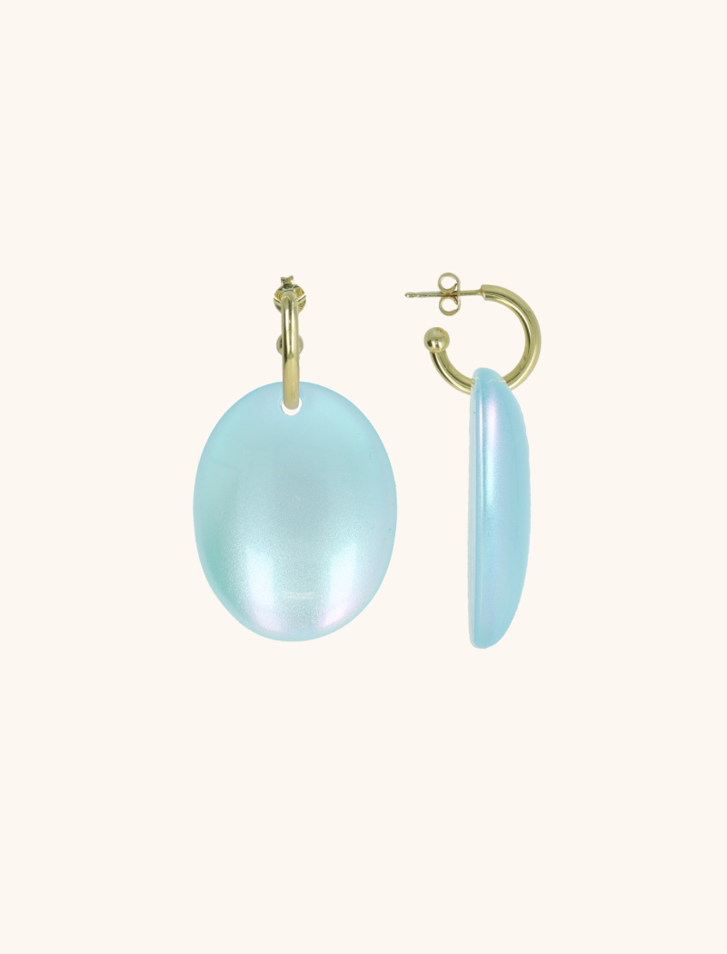 Blue holo earrings Angie oval XS