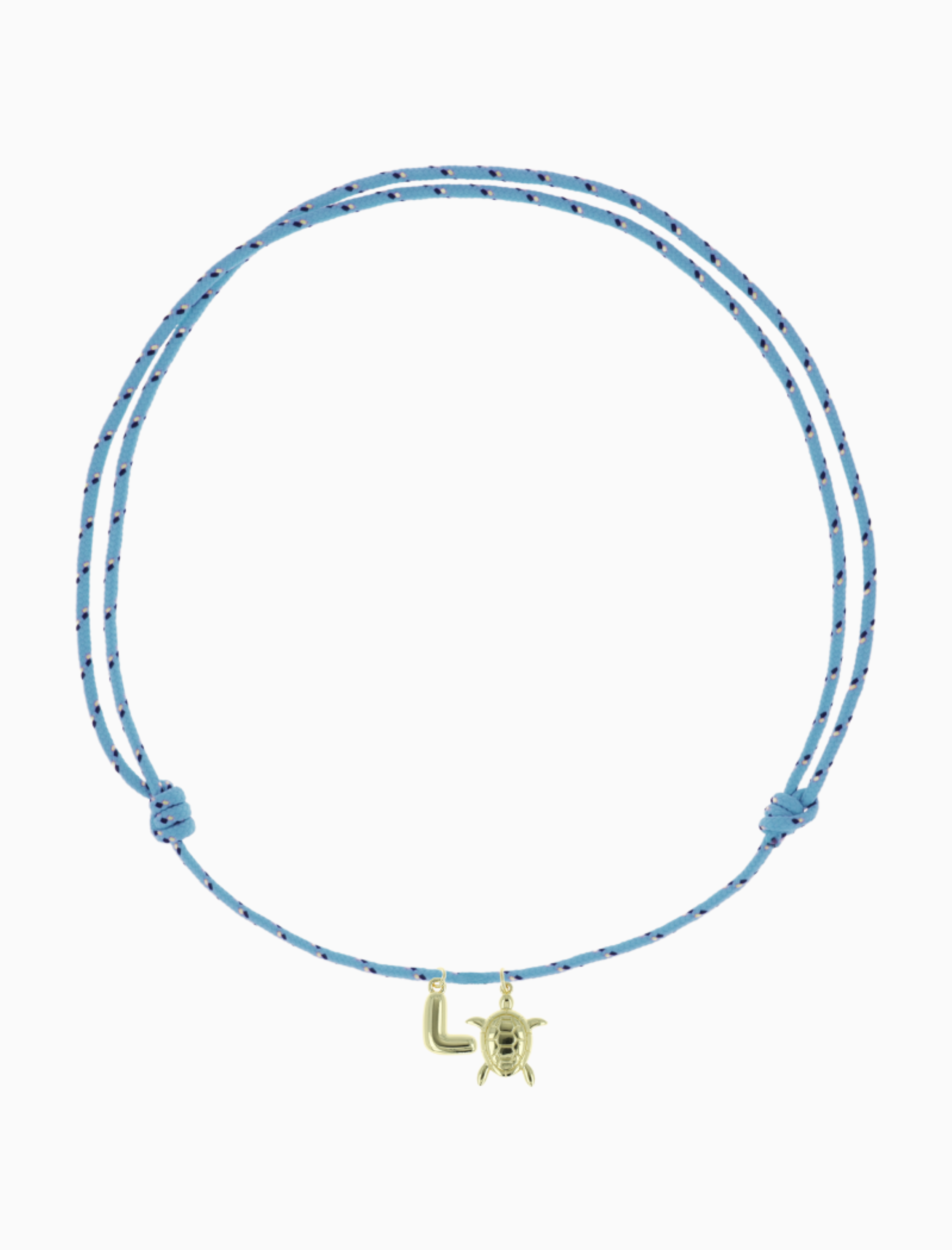 Initial Ketting Schildpad Be Golden Loonie - Blauw