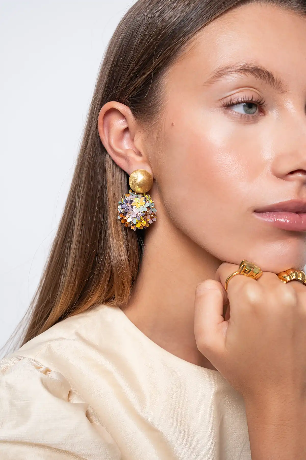 Yellow/Lavender/Mint Oorbellen Daisy Flower Globe Mlott-theme.productDescriptionPage.SEO.byTheBrand