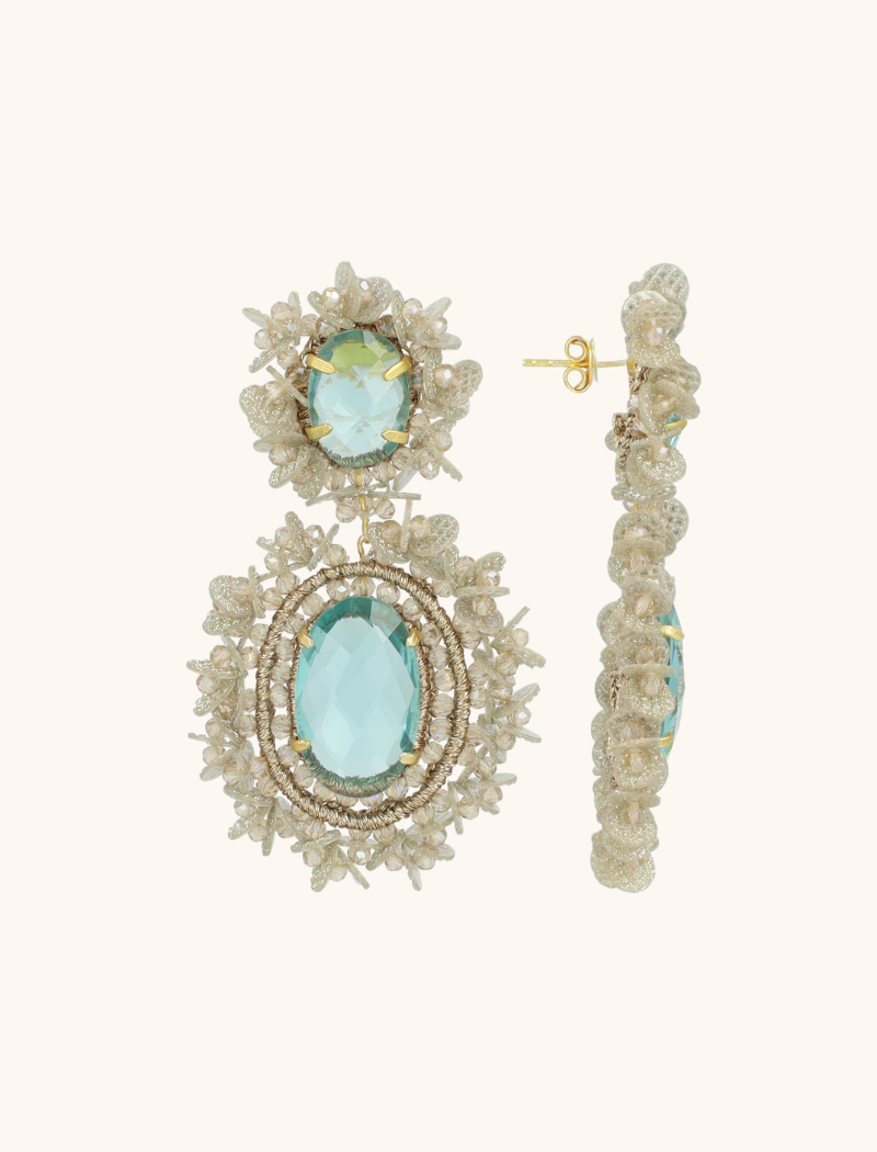 Nude/Emerald Earrings Lara Pendant Double L  lott-theme.productDescriptionPage.SEO.byTheBrand
