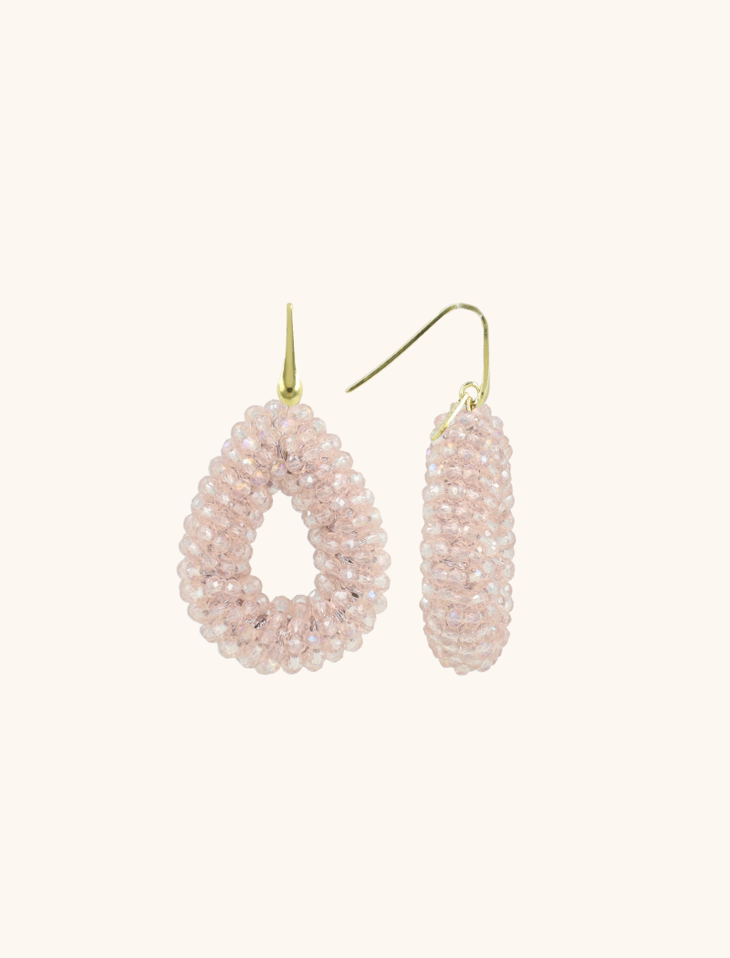 Crystal Pink Earrings Berry Drop S  