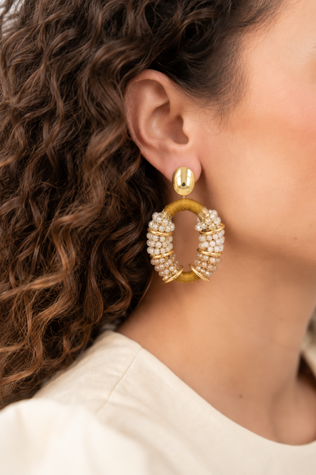 Honey Gold Oorbellen Elle Combi Oval Deluxe M