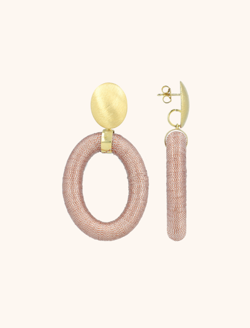 Coral/Silver Earrings Faye Oval L  