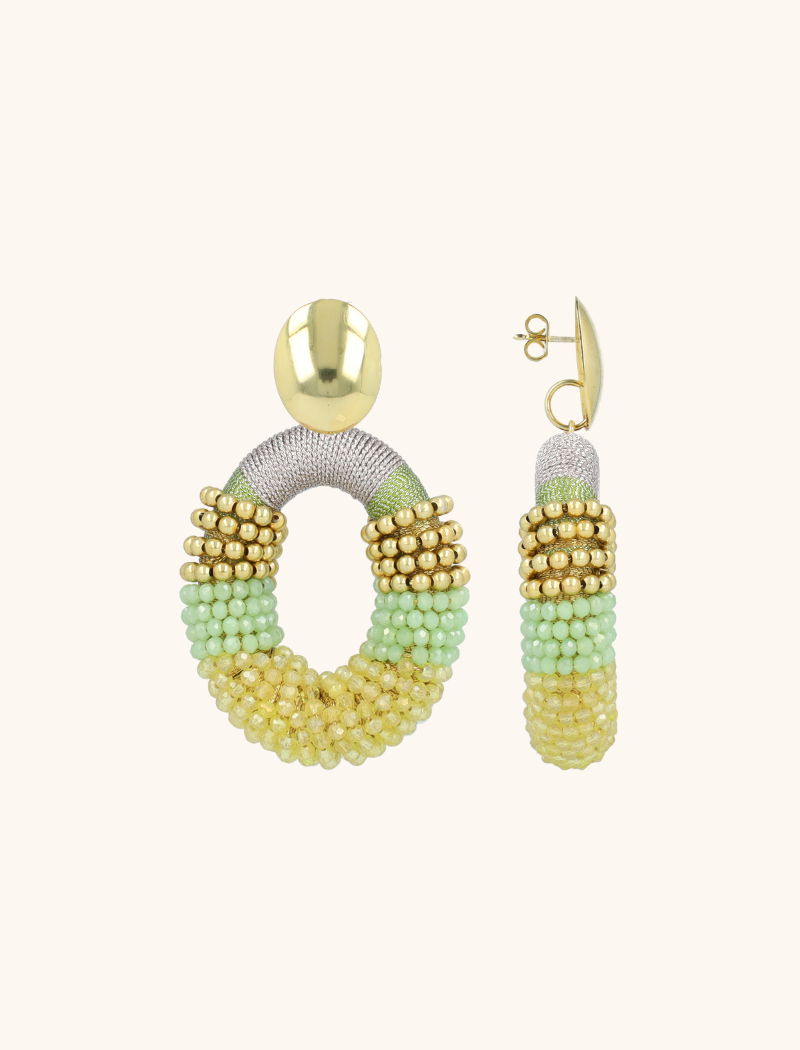 Yellow/Lavender/Mint Earrings Yara Combi Oval L  