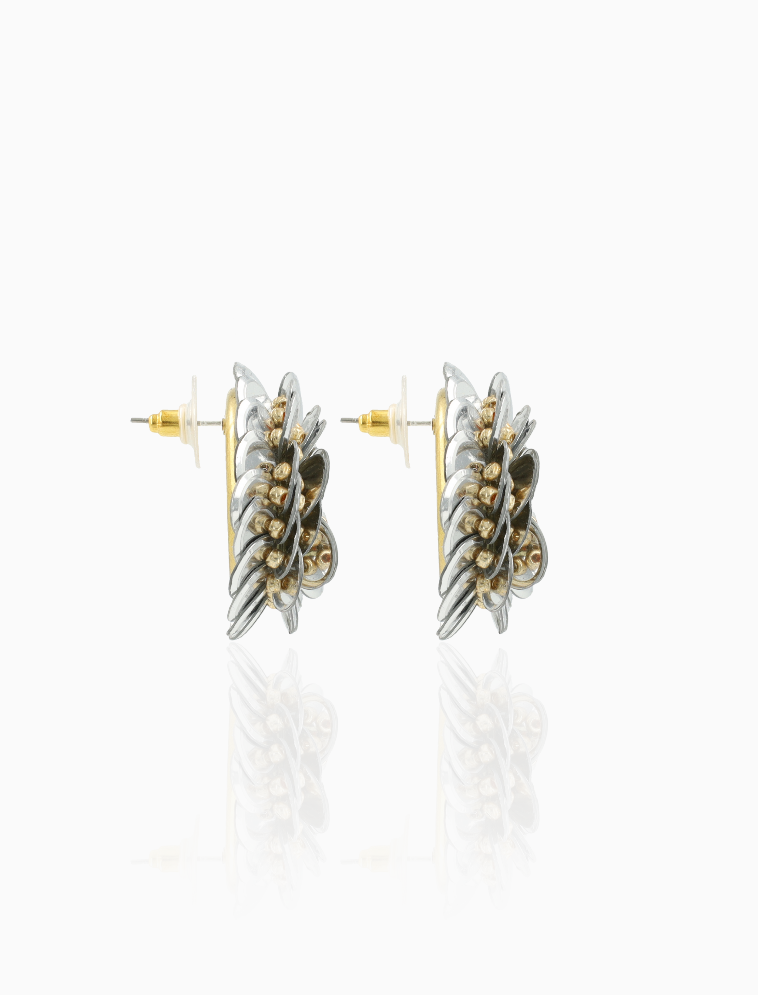 Silber Ohrringe Athena Sequin Flower S