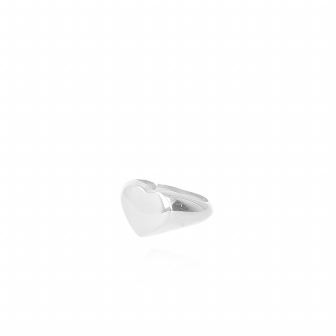 Silver ring symbol heart seal ring 