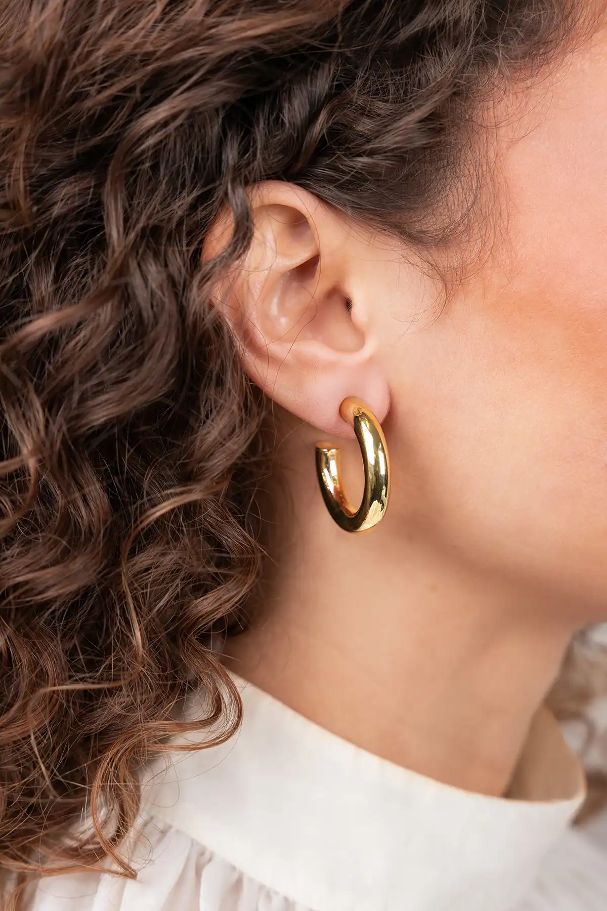 Classic oorbellen Tube creool rond S