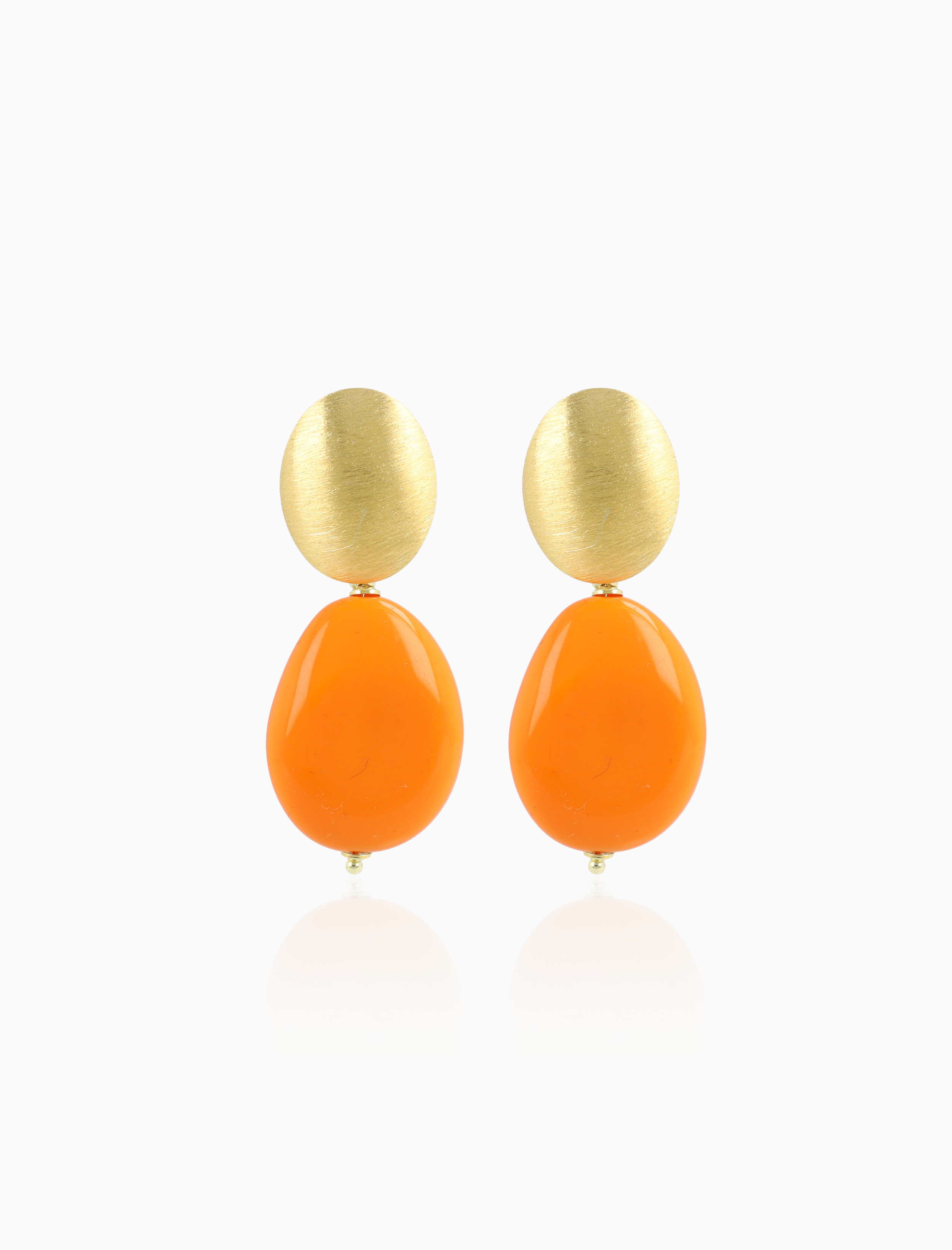 Orange Marble Oorbellen Amber Squeezed Drop