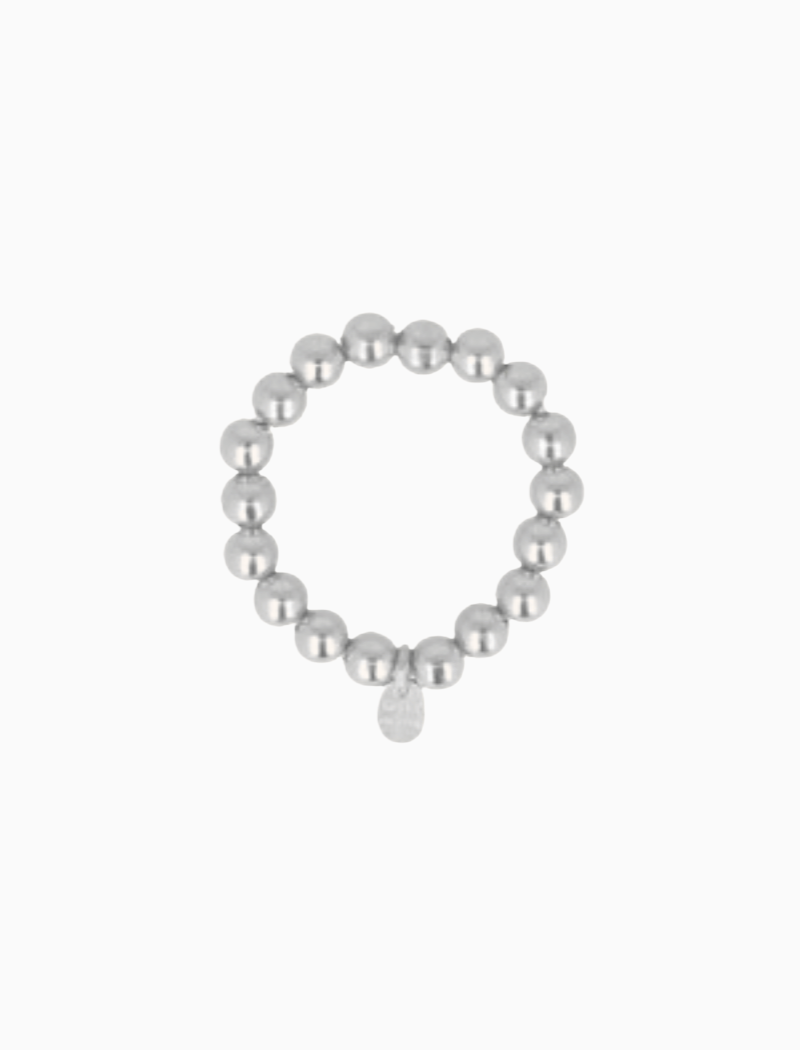 Zilveren elastic ball M Ring