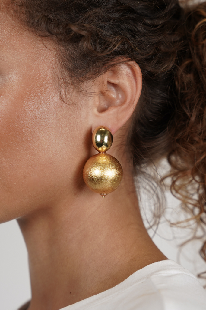 Wooden Earrings Globe M