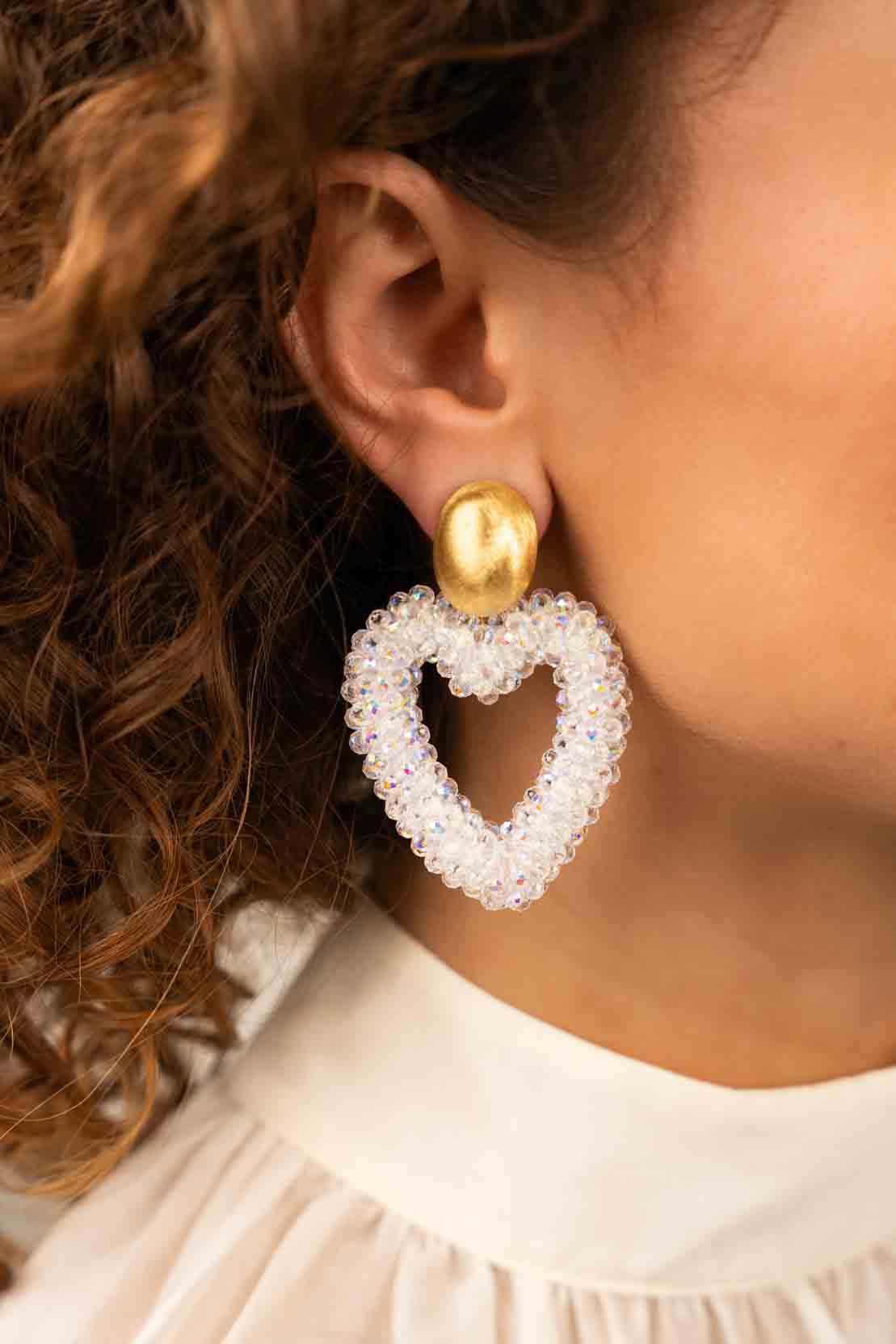 Holo Clip Earrings Heart 