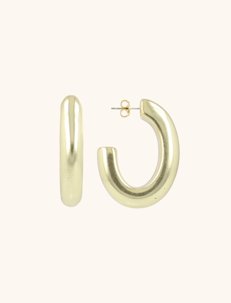 Goudkleurige Oorbellen Ovaal Creool Smooth Vintage Llott-theme.productDescriptionPage.SEO.byTheBrand