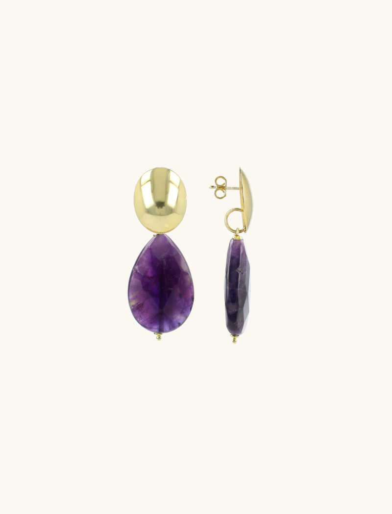Amethyst Earrings Nore Drop L