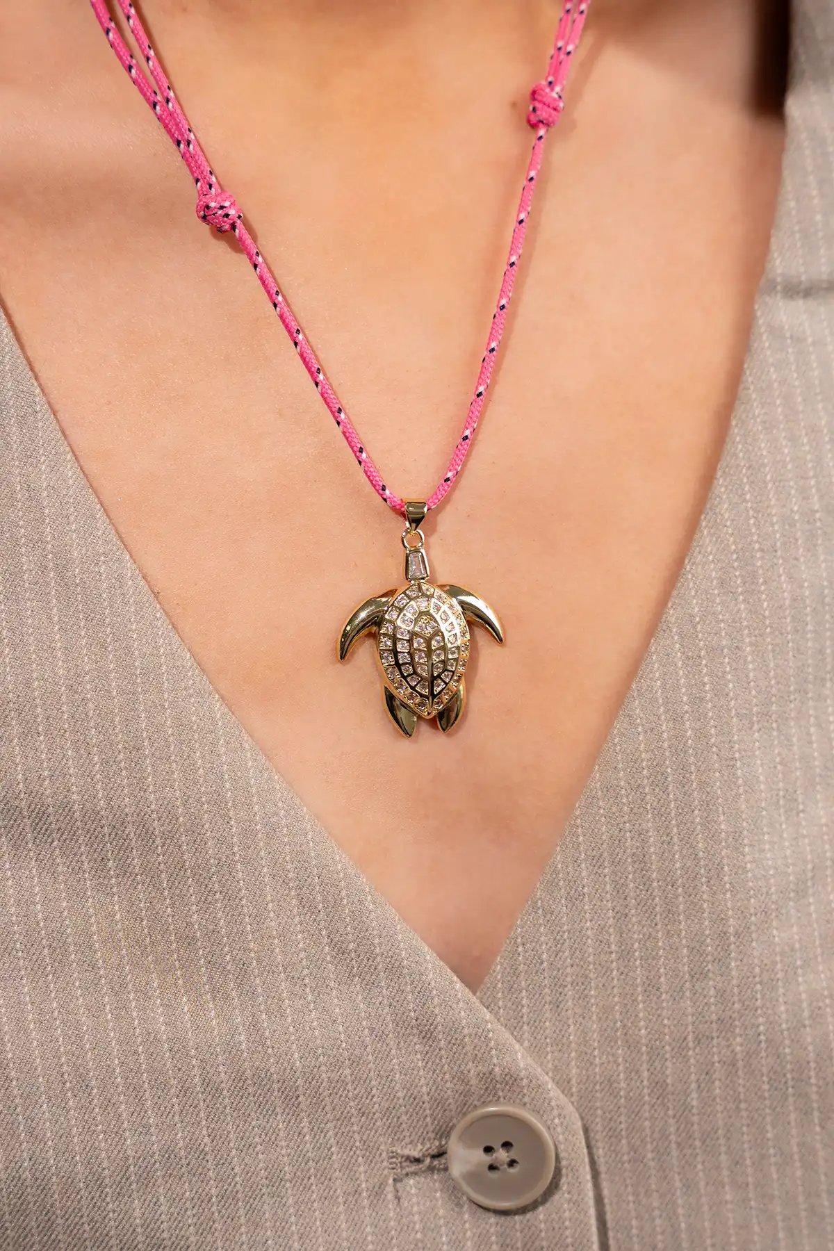 Ketting Schildpad Shine Bright - Roze