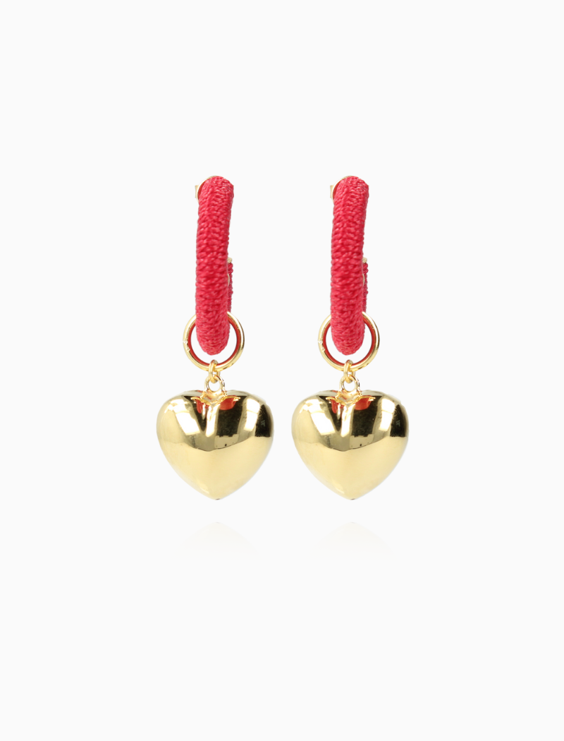 Rode Hart Oorbellen Creool Rifka S