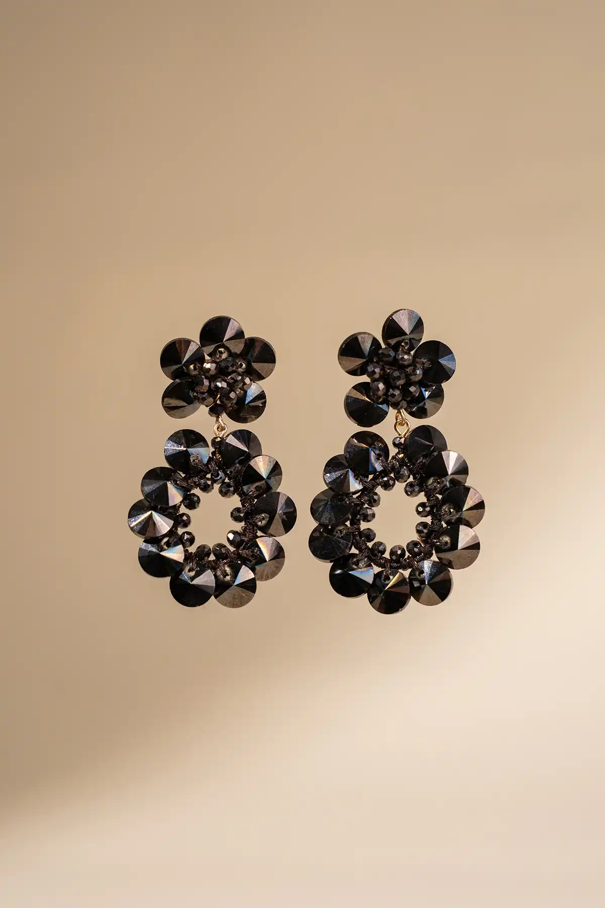 Metallic Bruine Oorbellen Flower Double Drop Apollo S/M