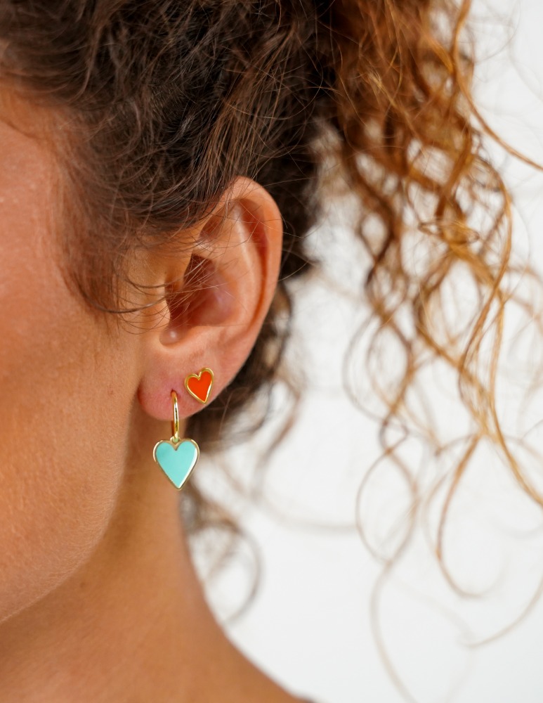 Symbol earrings heart pendant turquoise