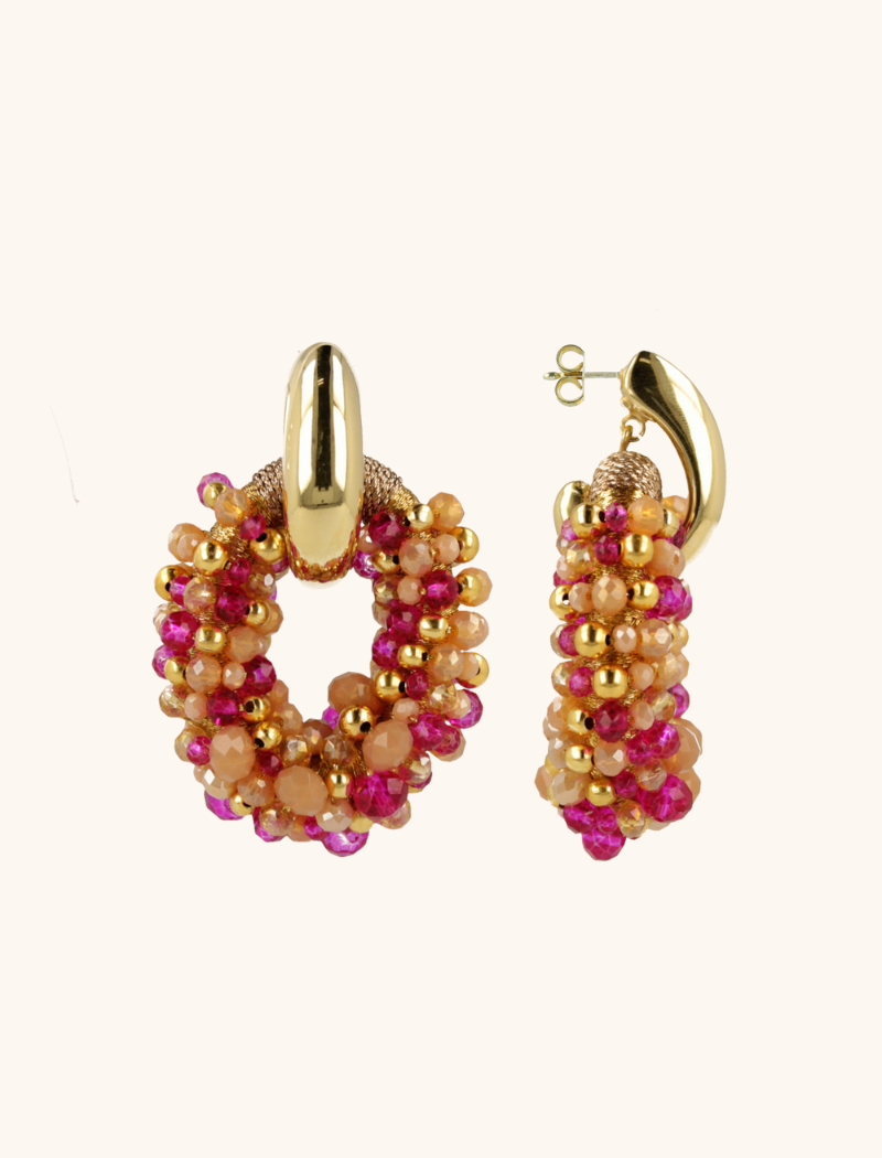 Fuchsia Tangerine Earrings Ophelia Combi Oval M